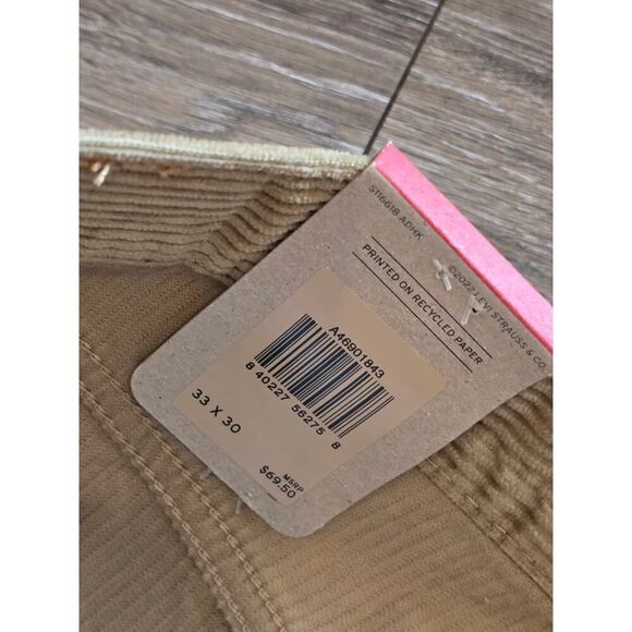 Levi’s Tan Corduroy Pants Women's 33x30 Vintage Vibes Straight Leg Fall Staple - Picture 4 of 9